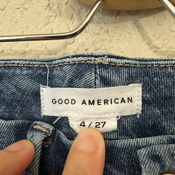 GOOD AMERICAN Skinny Jeans Blue Denim Distressed Fringed Grunge - Picture 9 of 14